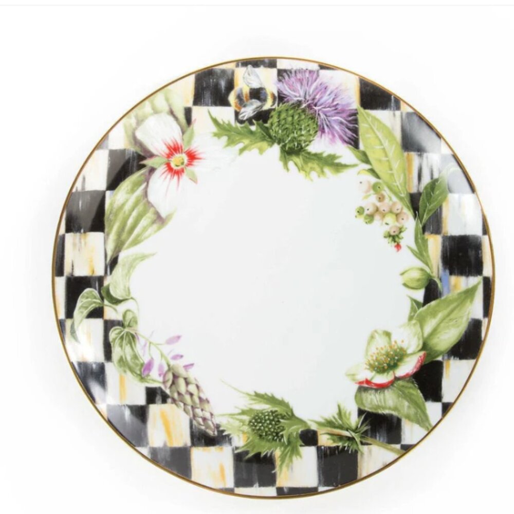 Mackenzie-Childs Thistle & Bee Dinner Plate - Garland